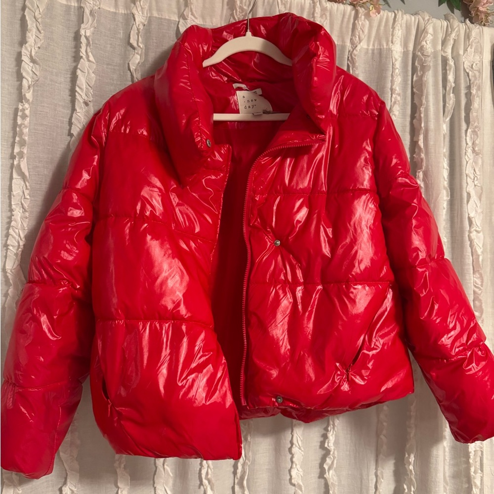 Red puffer jacket brand new